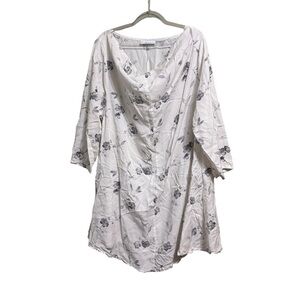 BRYN WALKER SZ XL WHITE PATTERN TUNIC COWL TYPE NECK